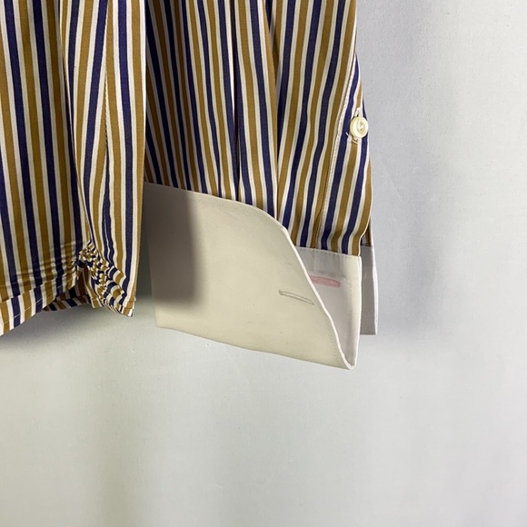 Thomas Pink Stripe Slim Fit French Cuff Shirt 15 - Picture 2 of 5